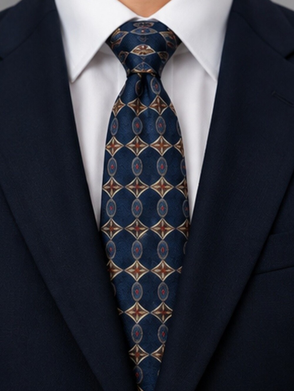 Pierre Cardin Paris 100% Silk Geometric Necktie – Made in USA